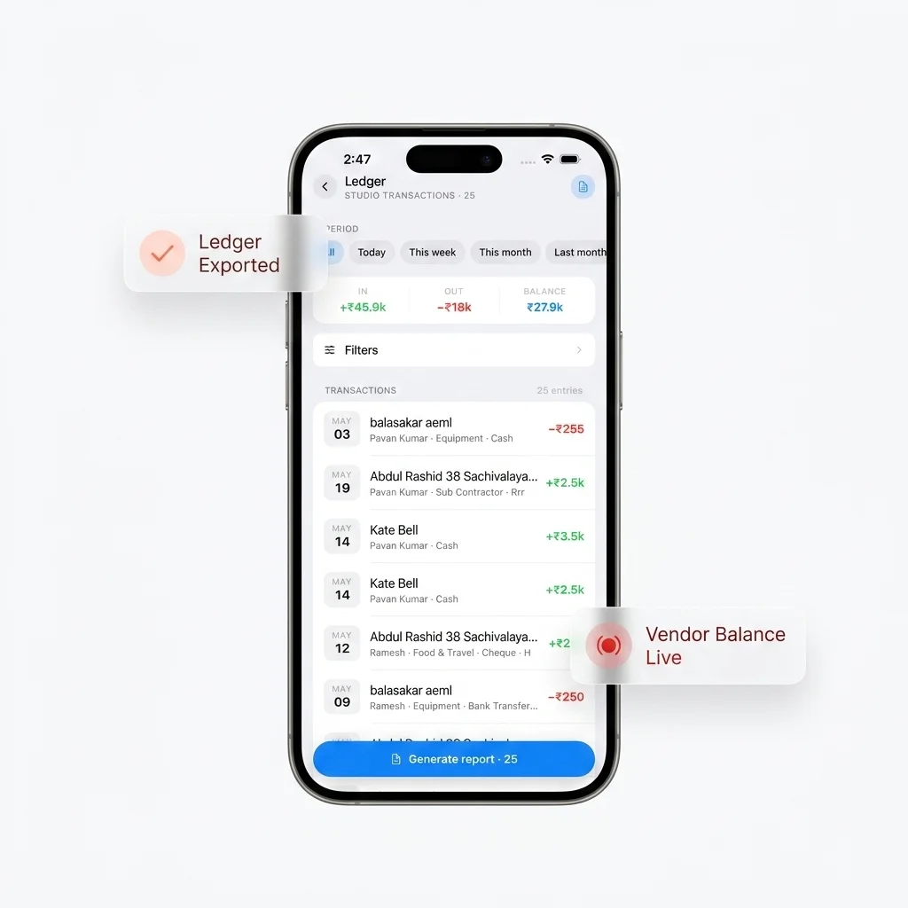 InteriorOS Studio Ledger Dashboard